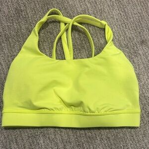 Lululemon Women's Energy Sports Bra size 4 Bright Yellow